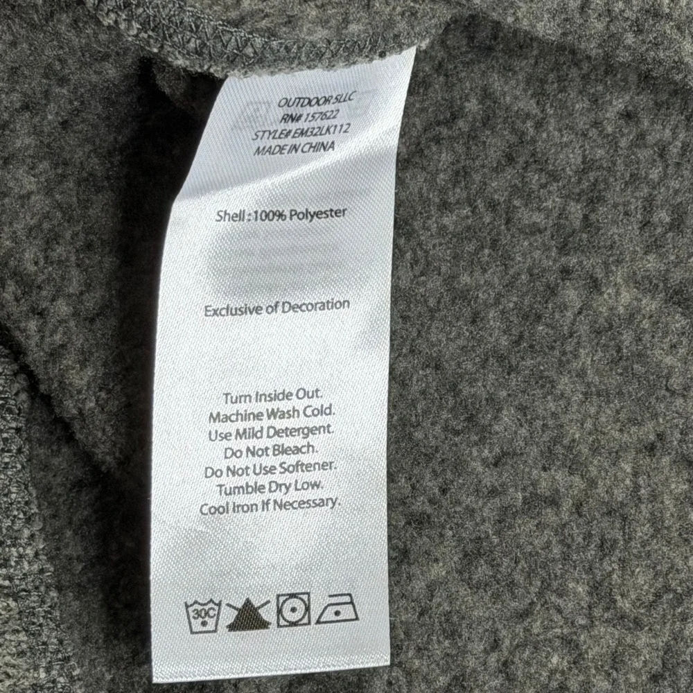 Eddie Bauer Heather Gray Quarter Zip Fleece Pullover Sweater Outdoor Mens Large